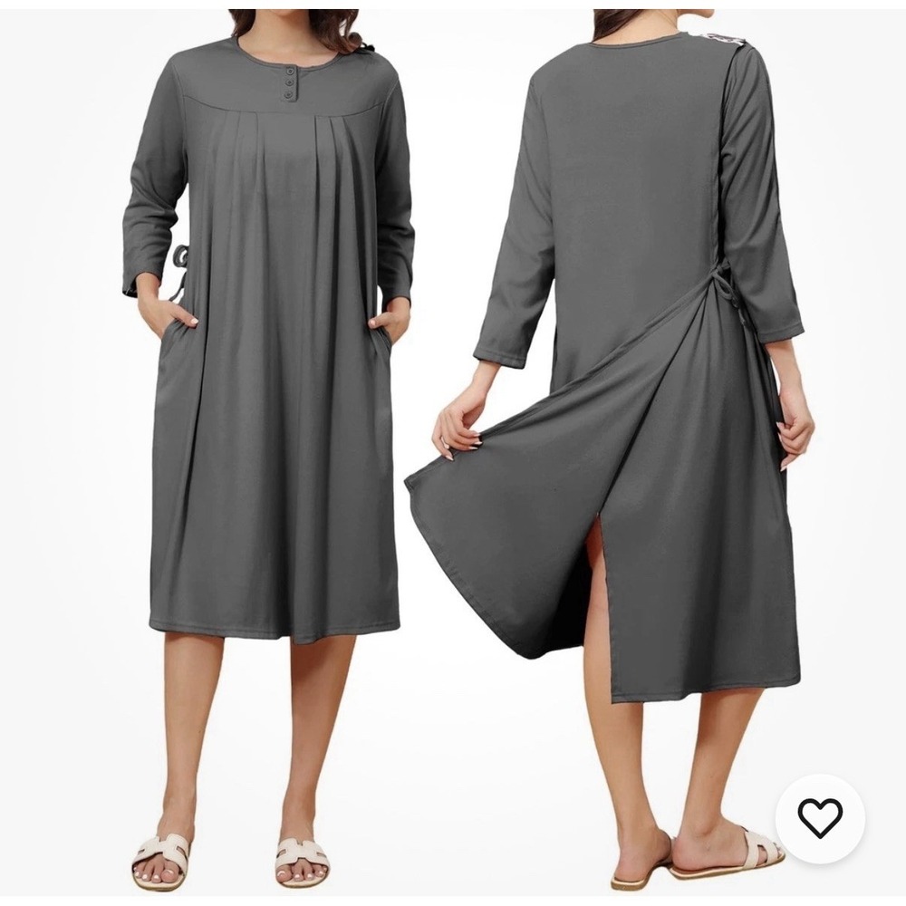 Liokoc Flannel Hospital Gowns for Women Sz XL‎ Open Back Post Surgery Dress